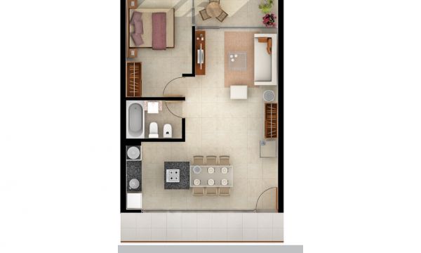 Cómodo Apto de 1 Dorm, Gala Puerto, Punta del Este