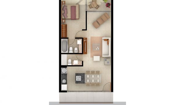 Hermoso Apto de 1 Dorm. Gala Puerto, Punta del Este