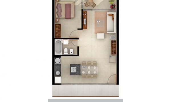 Apto de 1 Dormitorio